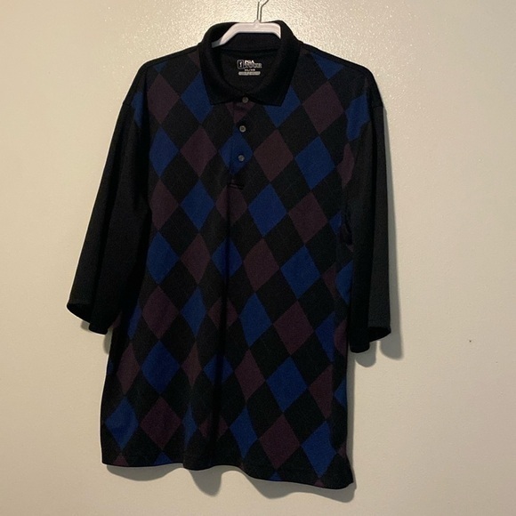 Pga Tour Polo Diamonds Golf Shirt Like New Xl